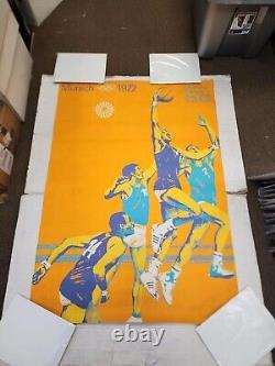 Ultra Rare Vintage 1972 Olympics OVER SIZED Basketball Poster 46.5 x 33