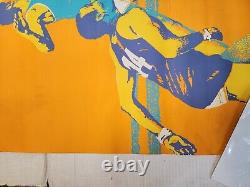 Ultra Rare Vintage 1972 Olympics OVER SIZED Basketball Poster 46.5 x 33