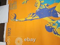 Ultra Rare Vintage 1972 Olympics OVER SIZED Basketball Poster 46.5 x 33