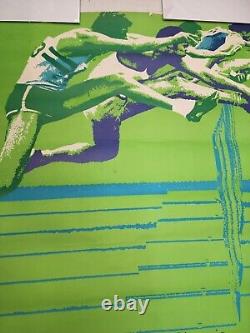 Ultra Rare Vintage 1972 Olympics OVER SIZED Track & Field Poster 46.5 x 33