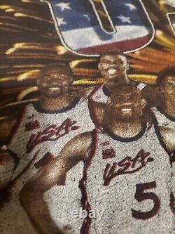 Ultra Rare Vintage 1996 USA Basketball Dream Team 2 Rap T-shirt Men's Size XL