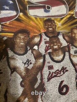 Ultra Rare Vintage 1996 USA Basketball Dream Team 2 Rap T-shirt Men's Size XL