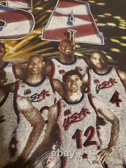 Ultra Rare Vintage 1996 USA Basketball Dream Team 2 Rap T-shirt Men's Size XL