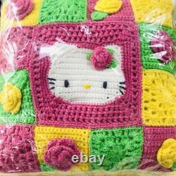 Ultra Rare Vintage 1998 Sanrio Hello Kitty Knit Cushion Patchwork Unused