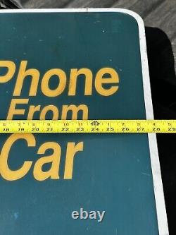Ultra Rare Vintage 2 Sided Lighted Phone From Car Telephone Hanging Wall Sign