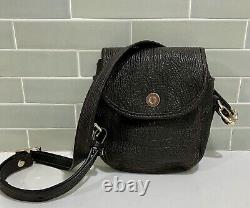 Ultra Rare Vintage 60's Elephant Leather Handbag Shoulder Bag Dark Brown/Black