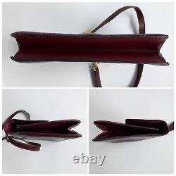 Ultra Rare Vintage 60's HERMES PARIS Leather Handbag Shoulder Bag Burgundy