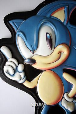 Ultra Rare Vintage 90's Sega Sonic Hedgehog 32 Double Side Shop Display Sign