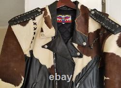 Ultra Rare-Vintage 90s Jeff Hamilton Leather Biker Jacket