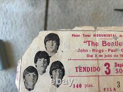 Ultra Rare Vintage Beatles 1965 Beatles Barcelona Concert Ticket Stub