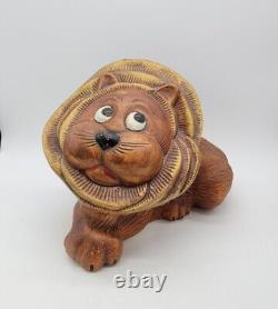 Ultra Rare Vintage Bohemian Lion Cookie Jar Earthtones By Twin Winton California