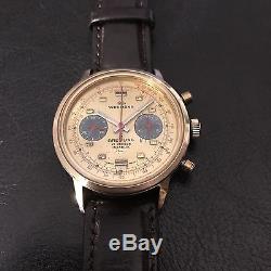 Ultra Rare Vintage Breitling Wakmann Double Signed Chronograph