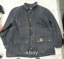 Ultra Rare Vintage Carhartt Model C44 Black Duck Quilted Jacket Men's Size XL