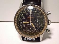Ultra Rare Vintage Chronograph Breitling Navitimer 806 Aopa All Black Dial 1959