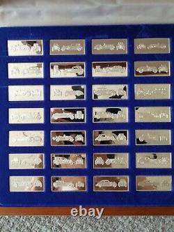 Ultra Rare Vintage & Complete Franklin Mint Classic Car Silver Ingot Collection