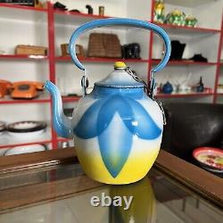 Ultra Rare Vintage Enamelware Enamel Yugoslavian Tea Pot