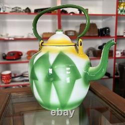 Ultra Rare Vintage Enamelware Enamel Yugoslavian Tea Pot Biggest Size