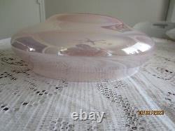 Ultra-Rare Vintage James Alloway Art Glass Vase Flower Bowl Pink Irridescent