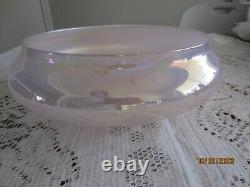 Ultra-Rare Vintage James Alloway Art Glass Vase Flower Bowl Pink Irridescent