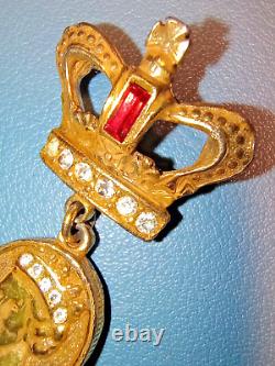 Ultra Rare Vintage Kramer Of New York Queen Elizabeth II Crown Brooch Pin