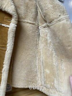 Ultra Rare Vintage Leather Sherpa Wool Coat Small Wow!