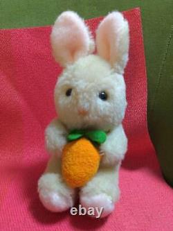 Ultra Rare Vintage Logo Mark Sanrio Bunny Rabbit Plush Toy Carrot Cute Retro