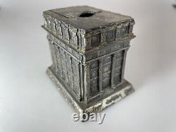 Ultra Rare Vintage Pacific Mutual Inkwell Metal Souvenir Building W&H