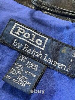 Ultra Rare Vintage Polo Ralph Lauren Down Leather Jacket Size L Men's RRL