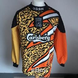 Ultra Rare Vintage Retro Adidas Liverpool Goalkeeper Shirt 1995-96 Medium