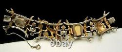 Ultra Rare Vintage Signed HAR Jeweled Buddha China Man Dragon Panel Bracelet M4
