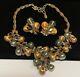 Ultra Rare Vintage Signed Har Jeweled Large Necklace Earrings Set A12