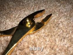 Ultra Rare Vintage Snap-on No. 46 Gold Vacuum Grip Slip Joint Pliers 1986 Award