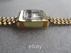 Ultra Rare Vintage Square Gold Plated Rado Ncc 222 Ladies Automatic Wristwatch