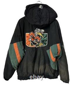 Ultra Rare Vintage Starter Miami Hurricanes Pullover Puffer Jacket Men's Size XL