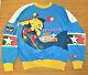 Ultra Rare Vintage Starter Ski Action Crewneck Sweatshirt 80s 90s All Over Print