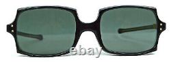 Ultra-Rare Vintage Sunglasses France Paris Made 1950s Black Rectangular Frame