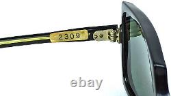 Ultra-Rare Vintage Sunglasses France Paris Made 1950s Black Rectangular Frame