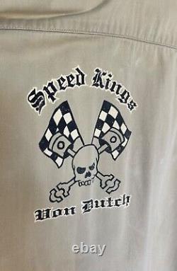 Ultra Rare Vintage Von Dutch Speed Kings Mechanic Shop Biker Shirt Size XL