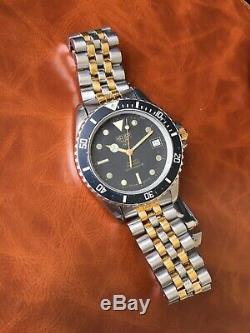 Ultra Rare Vintage (pre Tag) Heuer 1000 Professional Diver's Watch 1980's 2-tone