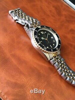 Ultra Rare Vintage (pre Tag) Heuer 1000 Professional Diver's Watch 1980's 2-tone