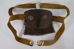 Ultra Rare WW1 Tank Crew Splatter Mask- Leather Chain Mail Trench War Vintage