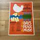 Ultra Rare Woodstock Film Release Poster Original Vintage 1970 Arnold Skolnick