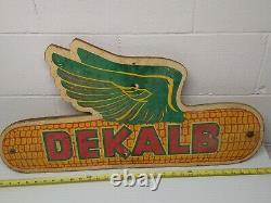 Ultra rare 2 Sided Vintage 1950's Dekalb Flying Ear Seed Corn Farm 31 Sign