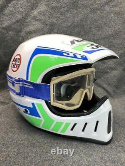 Ultra rare Bell JT Racing ALS2 vintage motocross mx helmet Kawasaki W JT Goggles