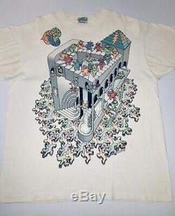 Ultra rare Grateful Dead MC Escher Dancing Bears 1993 shirt liquid blue USA XL
