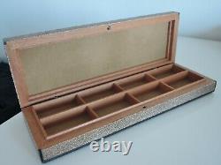 Ultra rare Vintage Dunhill Cufflink Box, handmade, Leather, wood. NOS