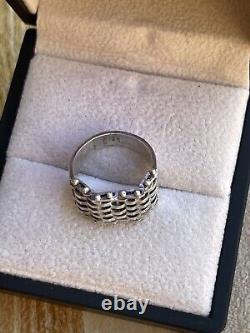 Ultra rare Vintage Milor Italy 925 silver rings Very Stranger Shap Fast Shipping
