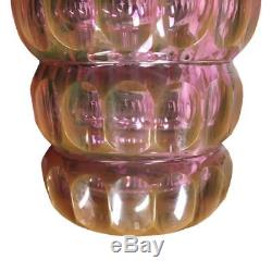 Ultra rare antique vintage Czech saphiret cased cut to clear glass vase