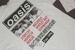 Ultra rare grail vtg OASIS 1996 TOUR T Shirt concert Brit Pop Rock M/L Authentic