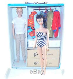 VINTAGE Barbie 1960 1961 Ken Ponytail Black Case Clothing Shoes ULTRA RARE